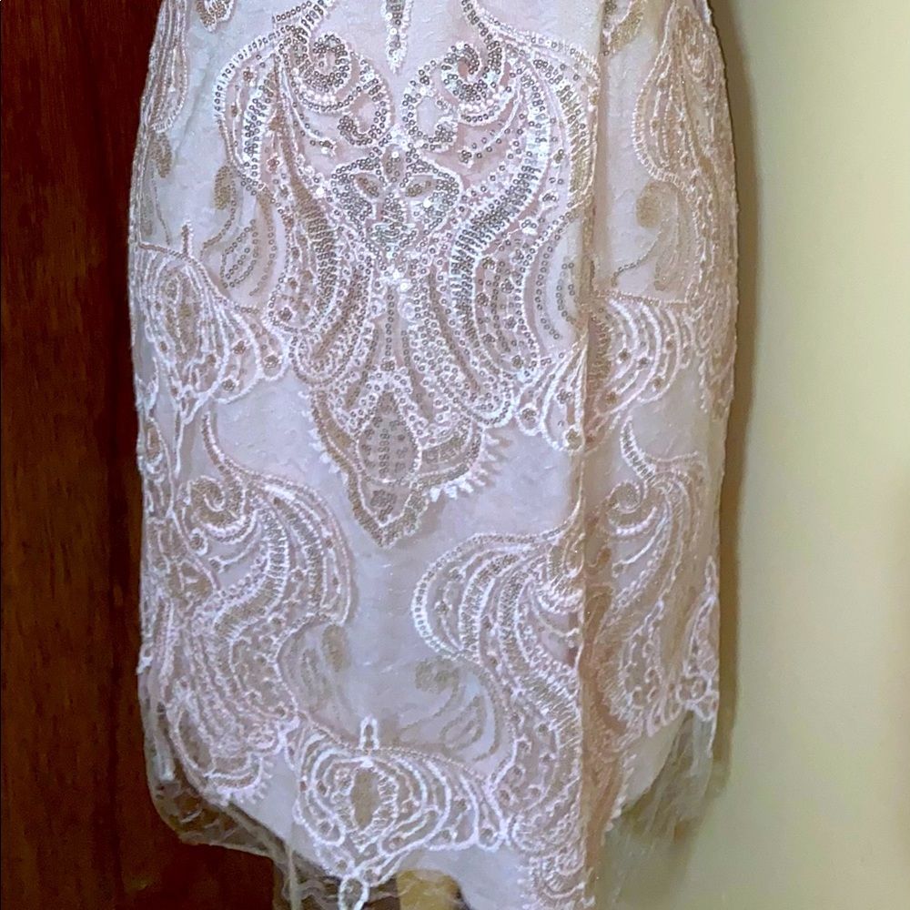 Classy Blush Sequin Dress - Picture 2 of 8